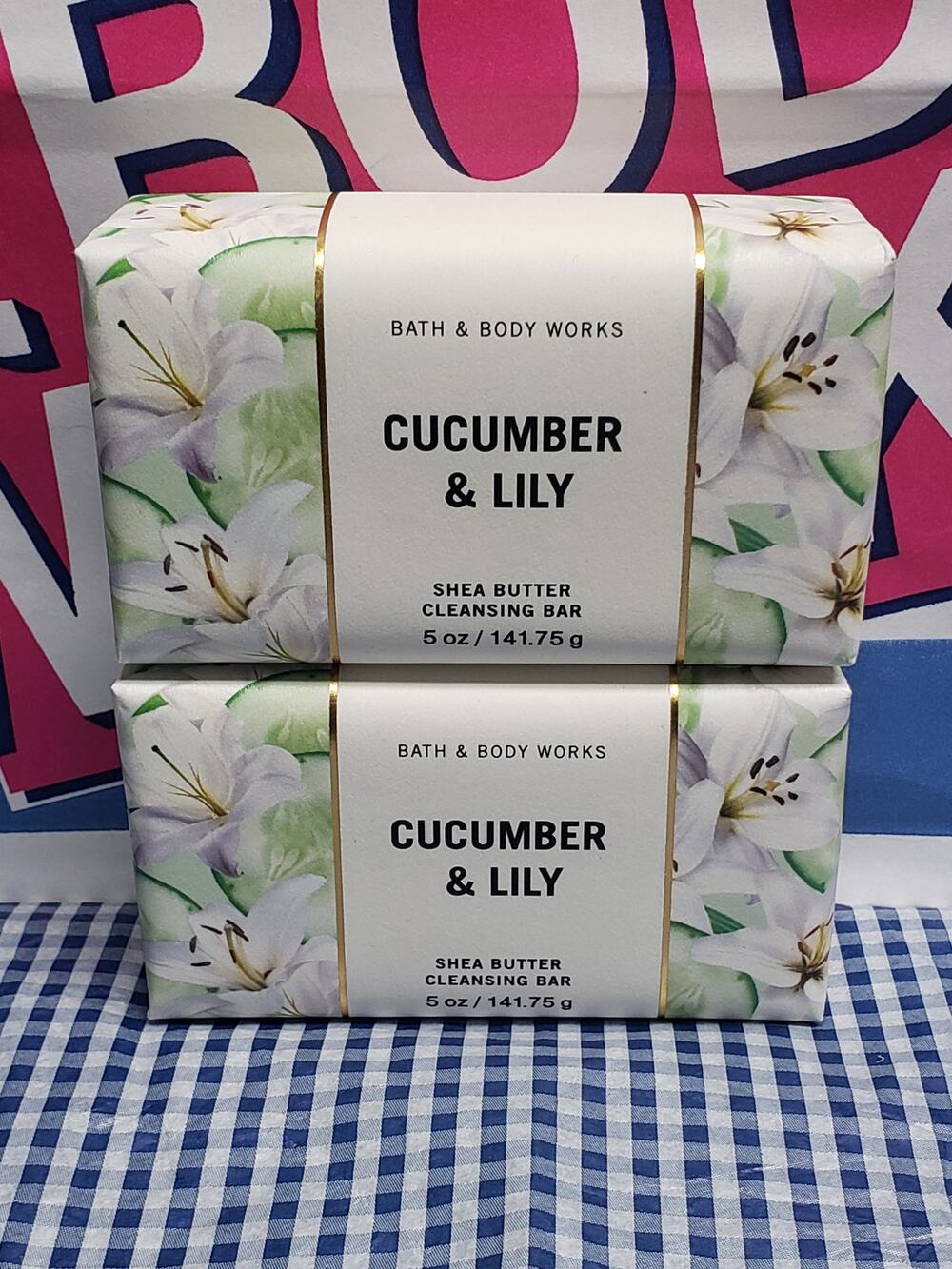 BBW Cucumber & Lily Shea Butter Cleansing Bar Soap Set of 2